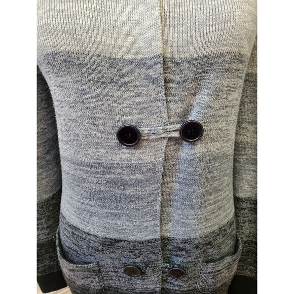 AVA Women's Gray Polyester Long Sleeve Buttons Front Knit Cardigan Sweater S - Picture 3 of 12
